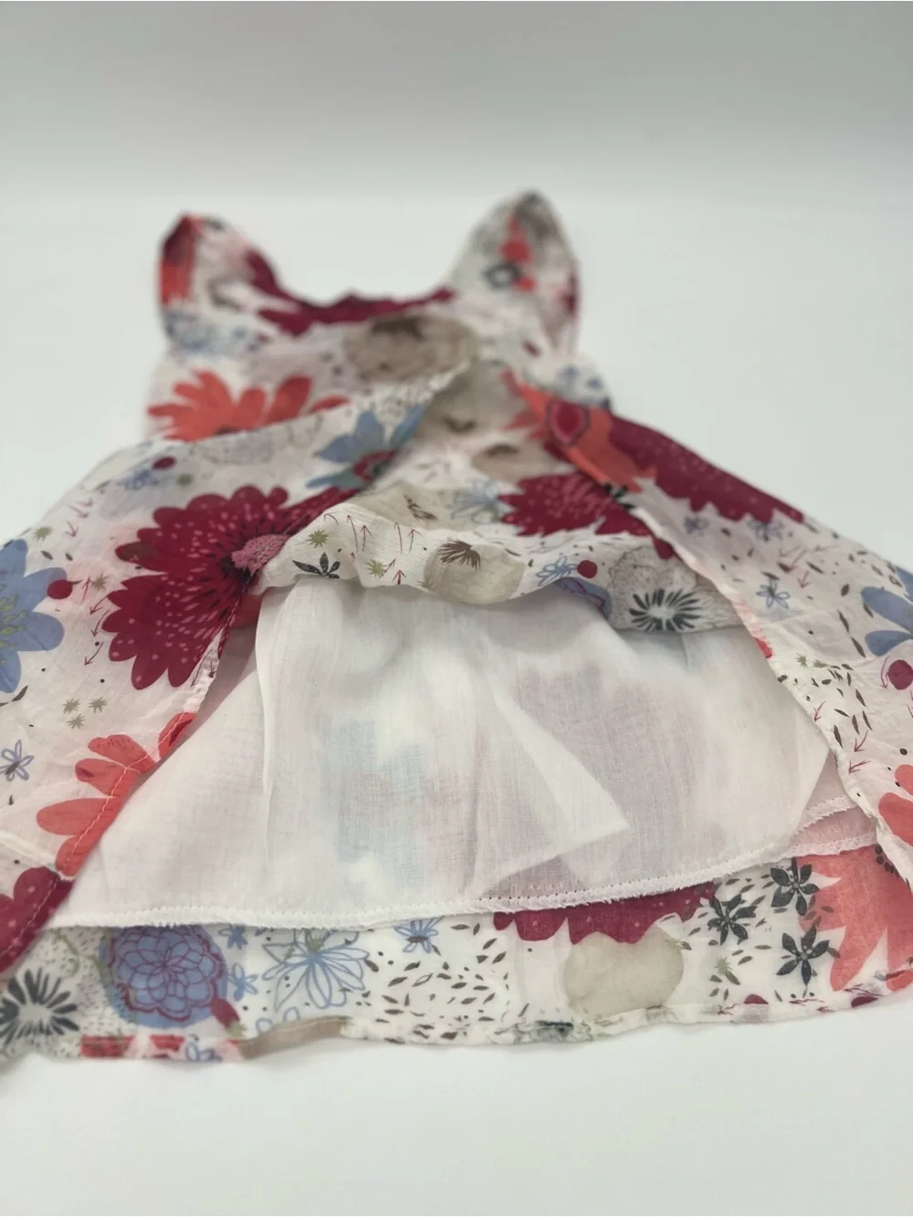 Girls Multicolor Floral Bow Dress 3T